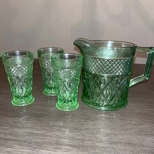 Cape Cod Pitcher and Flat Juice Glasses